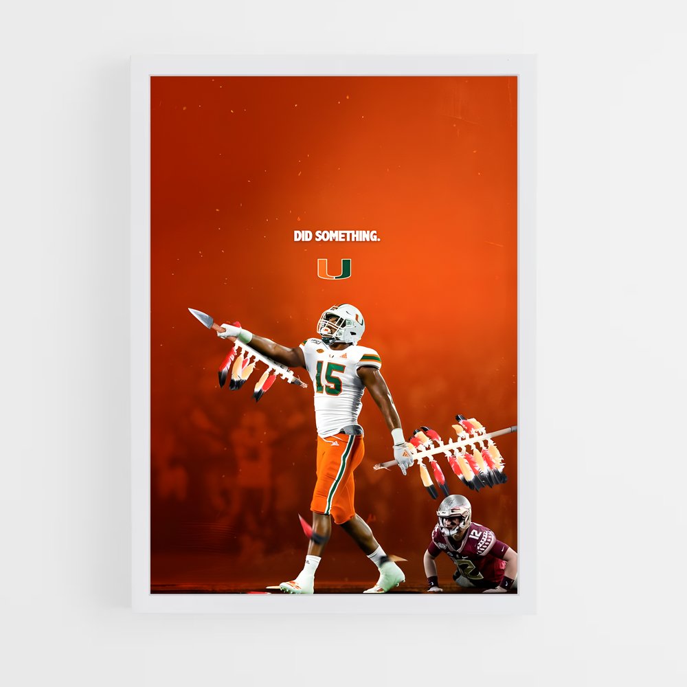 Poster Miami hurricanes – affiche Baseball (vue 3)